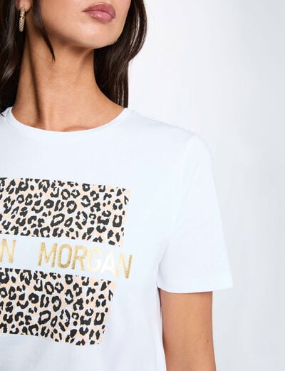 T-shirt col rond blanc femme