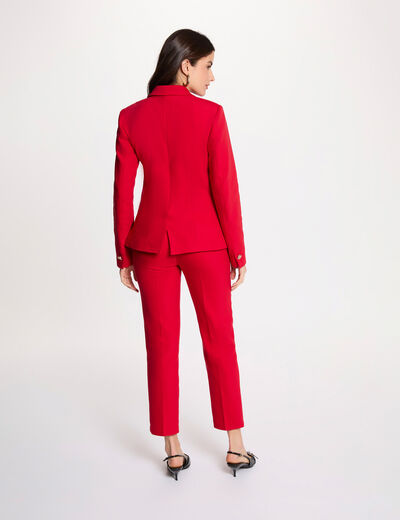 Pantalon cigarette 7/8&egrave;me rouge femme
