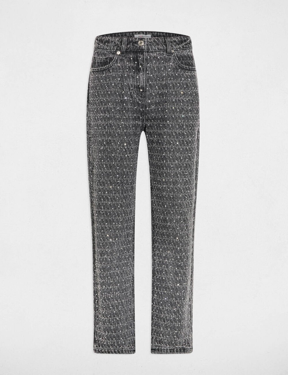 Jean mom taille haute gris moyen femme