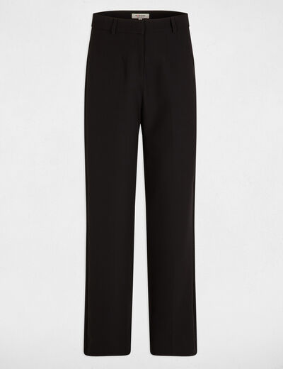 Rechte broek met plooitjes zwart vrouw