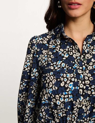 Robe courte fluide multicolore femme