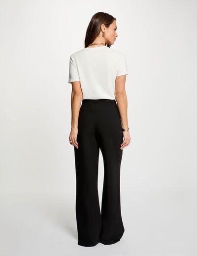 T-shirt brod&eacute; sequins blanc femme