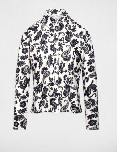 T-shirt col à revers blanc femme