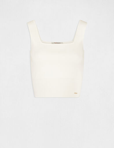 Débardeur pull bretelles larges ivoire femme