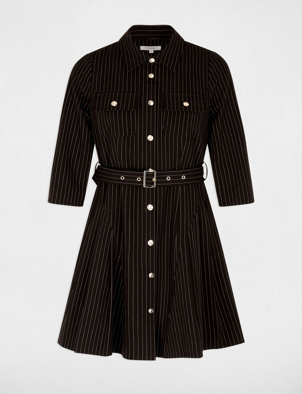 Robe courte ajust&eacute;e noir femme
