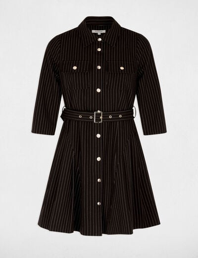 Robe courte ajust&eacute;e noir femme