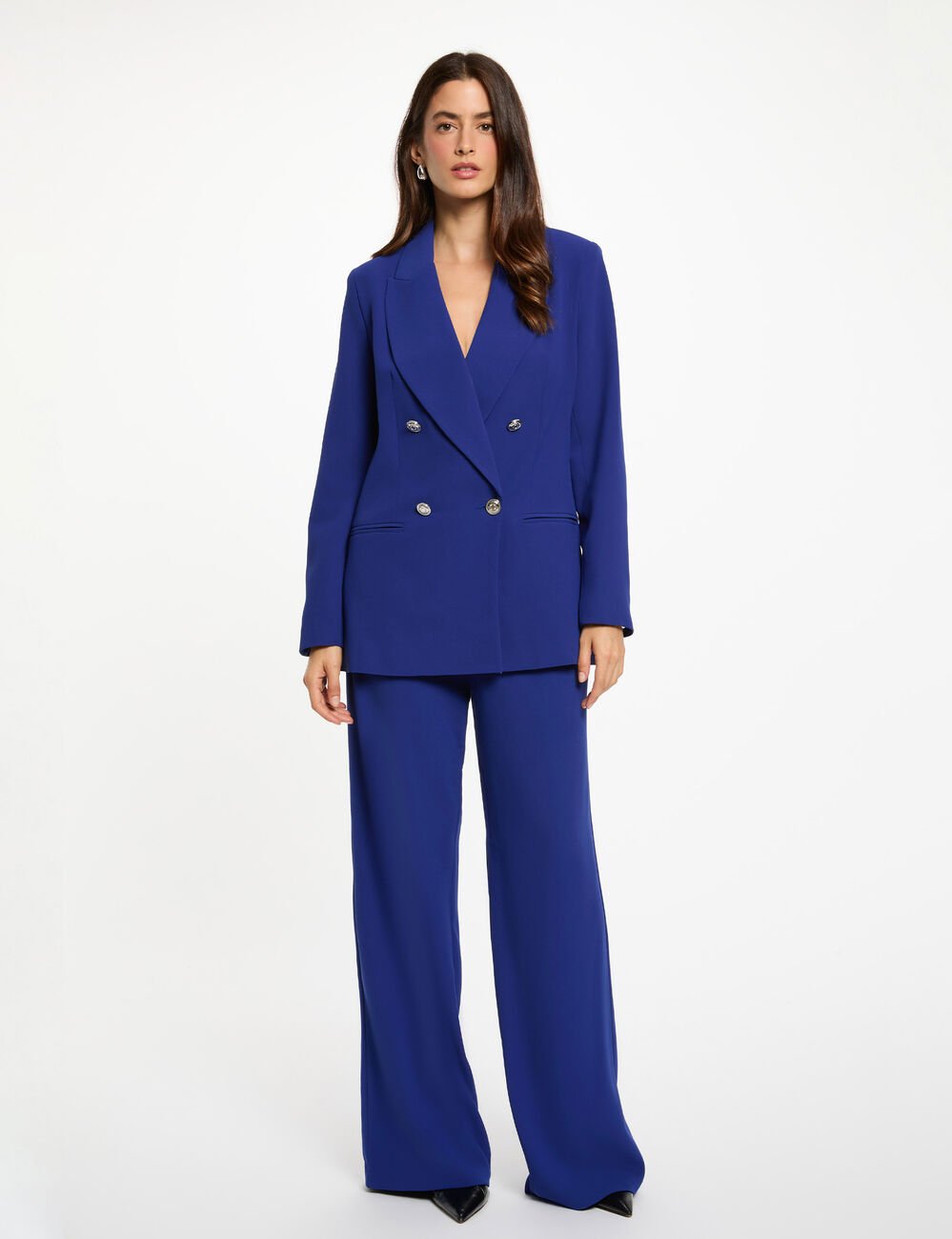 Blazer sans manches bleu pétrole femme