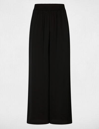 Pantalon large fluide noir femme
