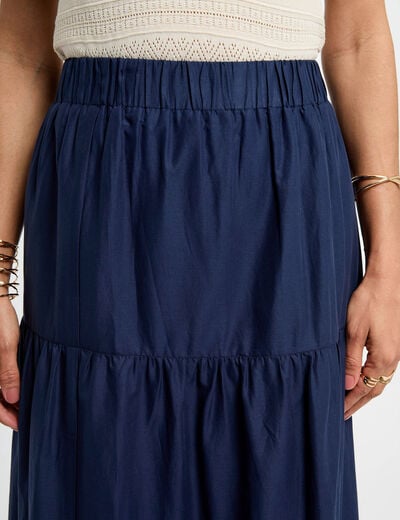 Lange rok met kanten details bleu pétrole vrouw