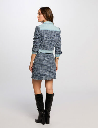 Korte tweed rok meerkleurig vrouw