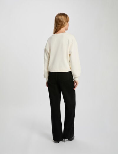 Pull maille légère blanc femme
