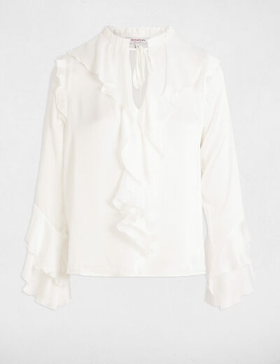 Blouse met lange mouwen helder wit vrouw