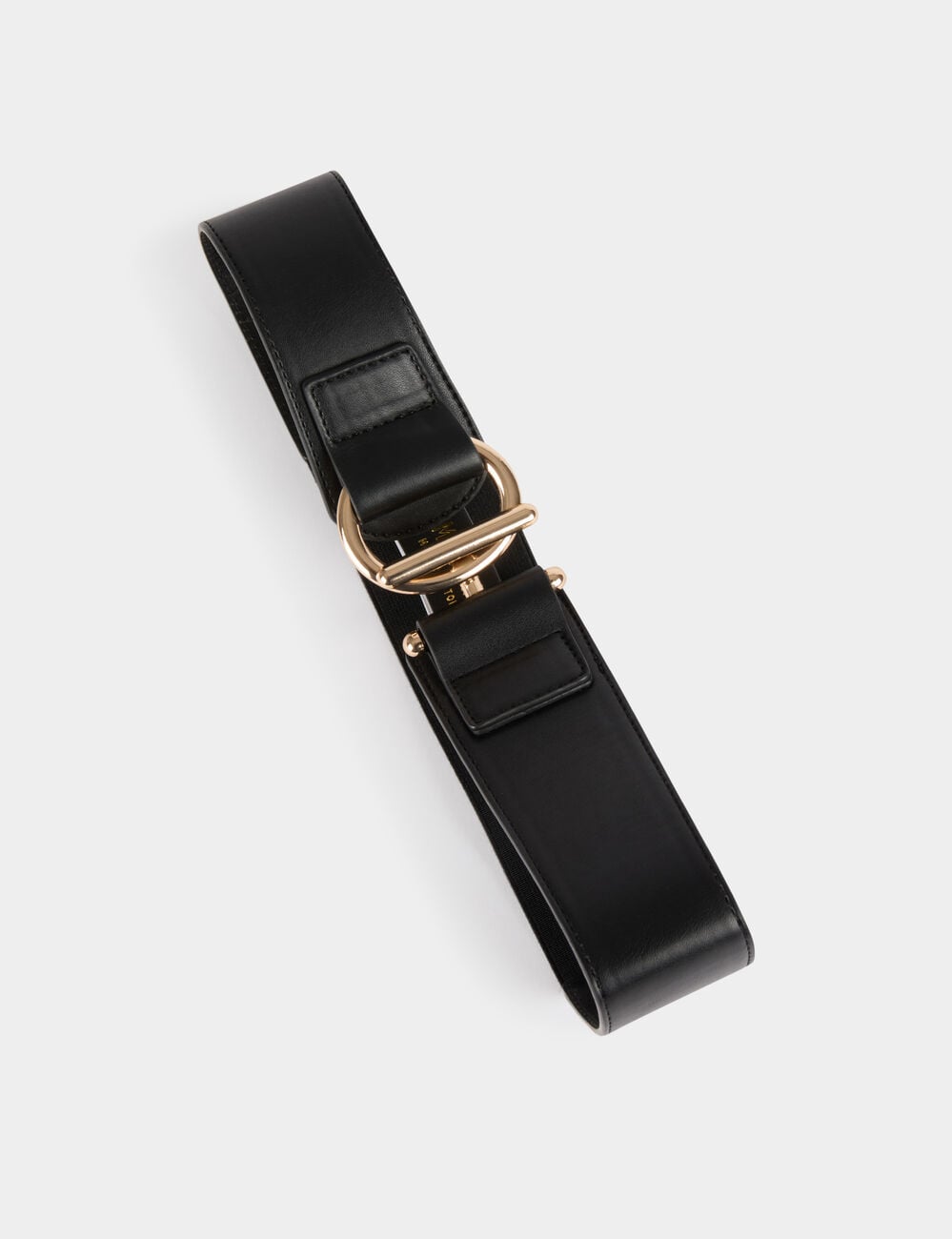 Ceinture large similicuir noir femme