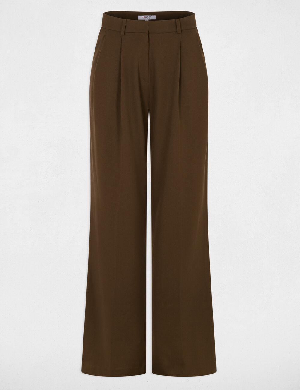 Hoge taille wijde broek brons vrouw