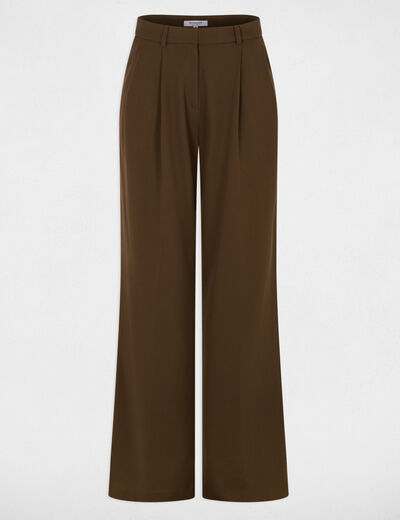 Hoge taille wijde broek brons vrouw