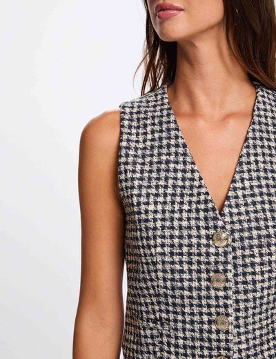 Gilet sans manches ajusté multicolore femme