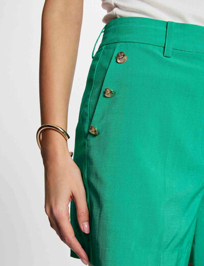 Short fluide à pont vert émeraude femme