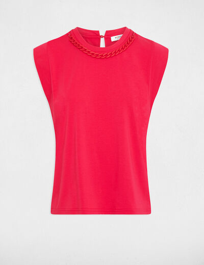 T-shirt manches courtes chaîne rose moyen femme