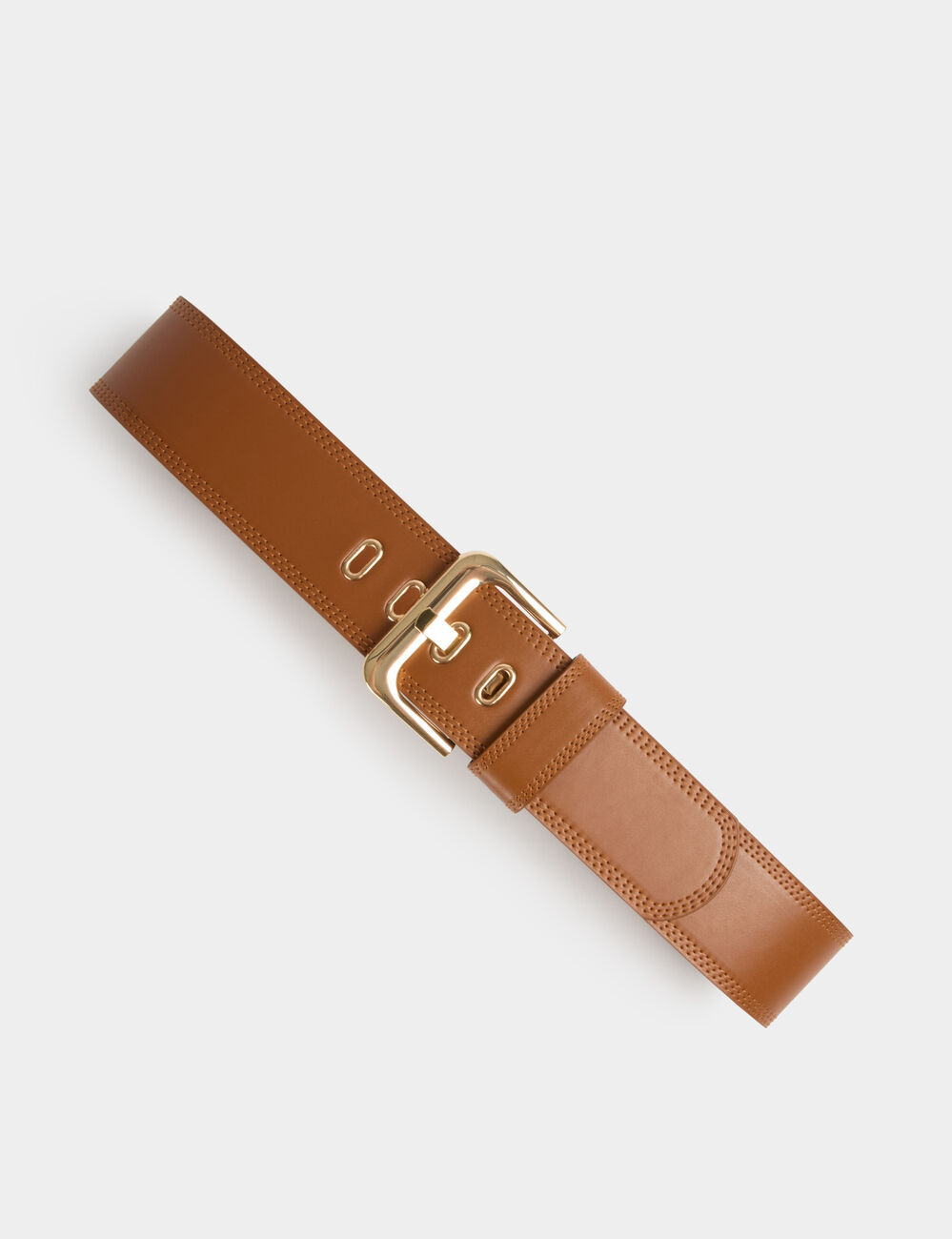Brede riem van imitatieleer camel vrouw