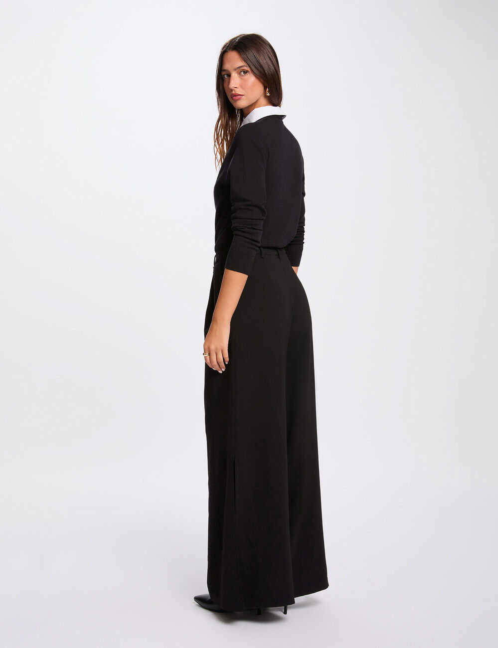 pull col revers noir femme Pull col revers noir femme