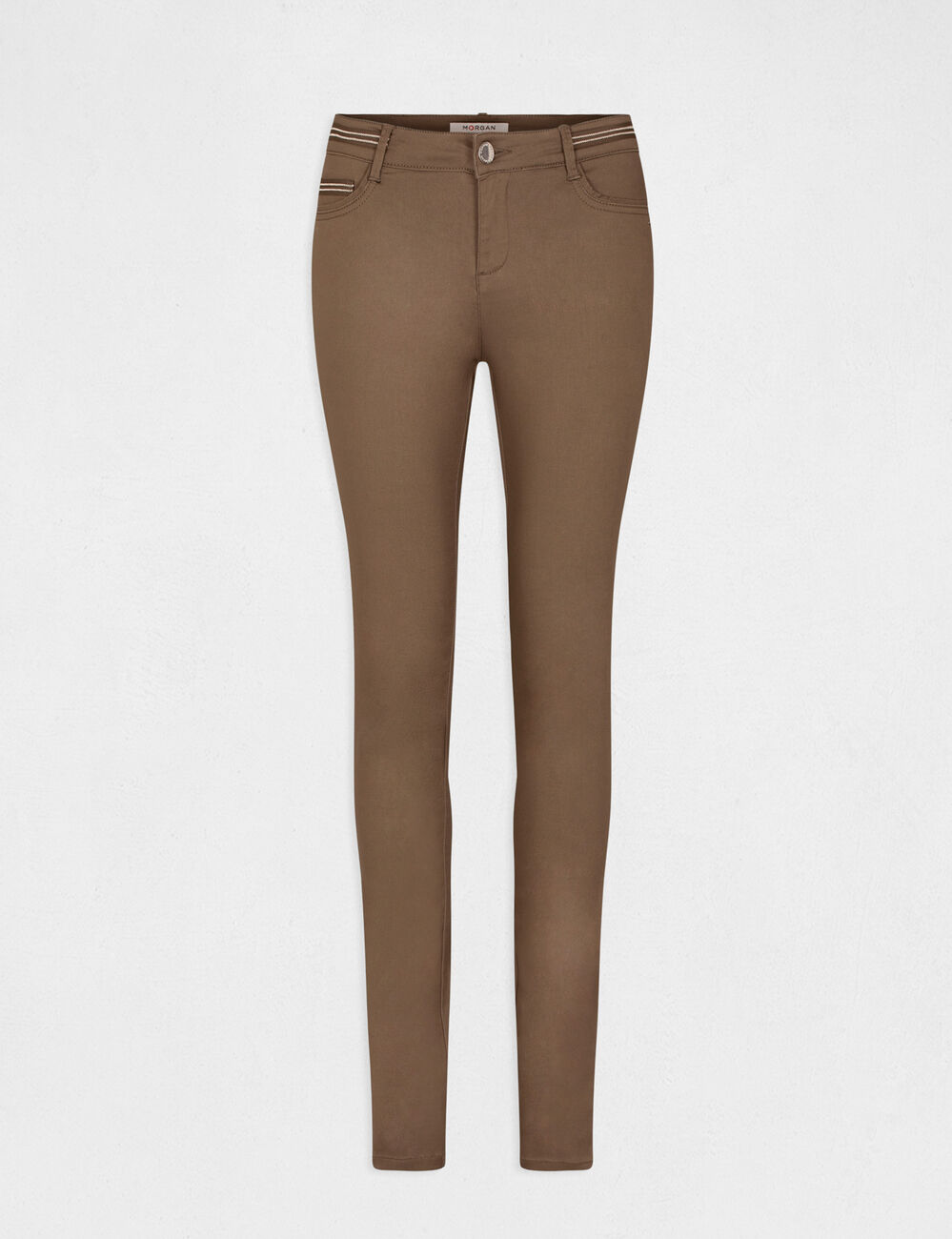 Gecoate slimfit broek brons vrouw