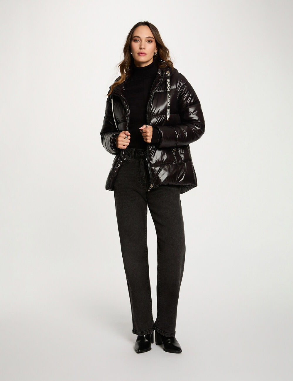 doudoune courte brillante noir femme Doudoune courte brillante noir femme