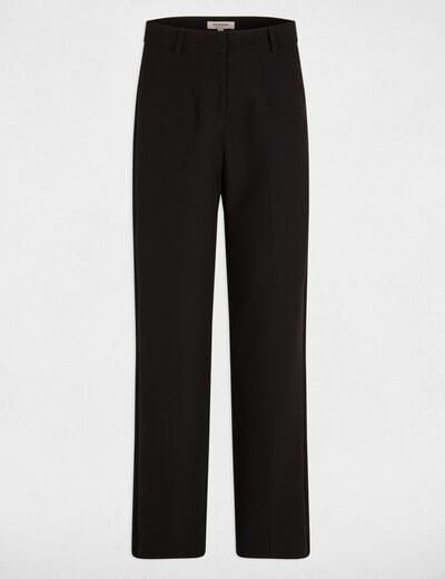 Rechte broek met plooitjes zwart vrouw