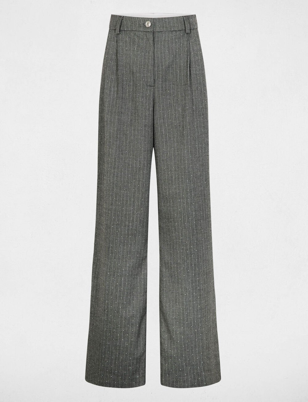 pantalon droit a rayures gris moyen femme mediumgrijs vrouw