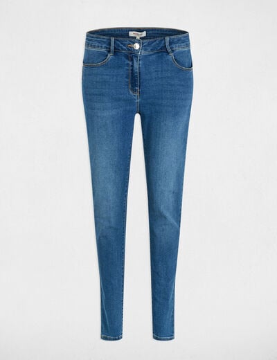 Slim fit jeans standaardmaat stone washed denim vrouw
