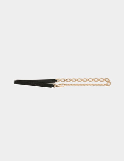 Ceinture fine similicuir noir femme