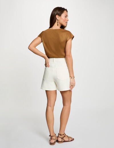 T-shirt manches courtes camel femme