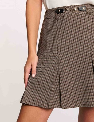 Korte tweed rok meerkleurig vrouw