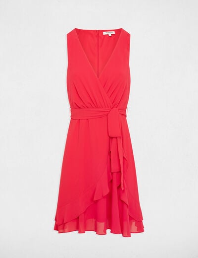 Robe courte portefeuille rouge moyen femme