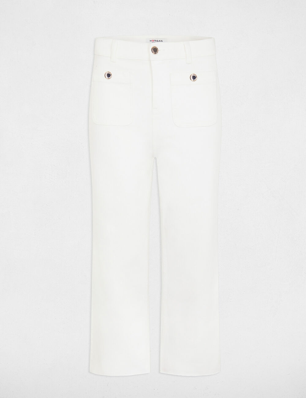 7/8 broek met wijde pijpen ivoor vrouw