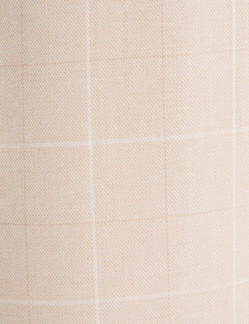 Pantalon droit taille haute beige femme