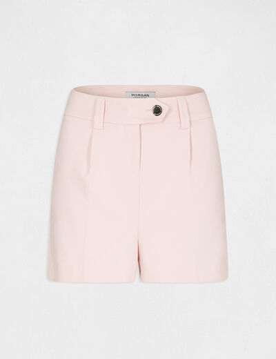 Rechte short met hoge taille lichtroze vrouw
