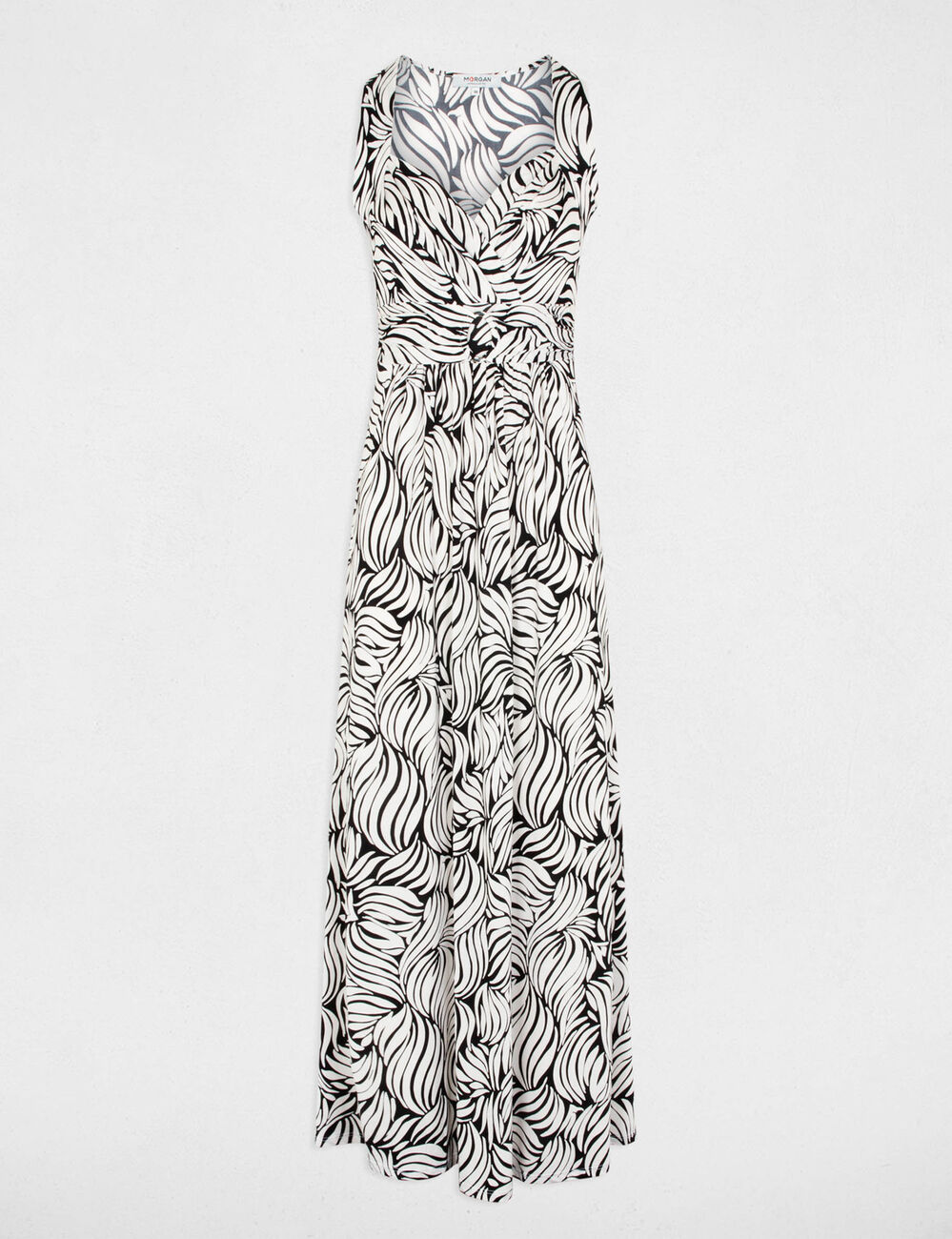 Lange rechte jurk met print meerkleurig vrouw