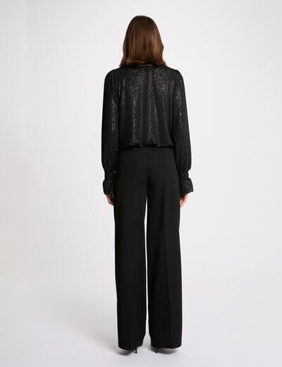 T-shirt met lange mouwen zwart vrouw