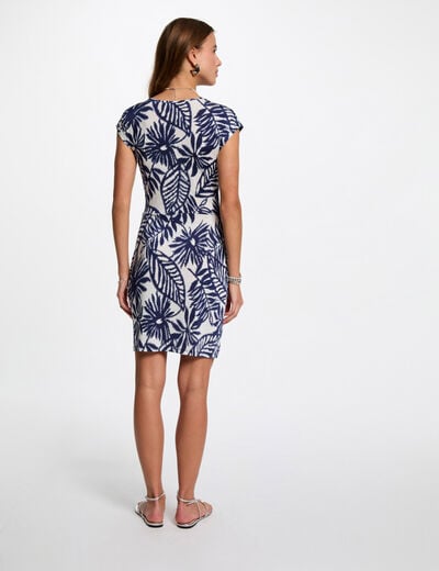 Robe courte ajustée imprimée multicolore femme