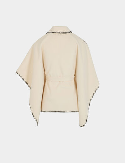 Cape ceinturée ivoire femme