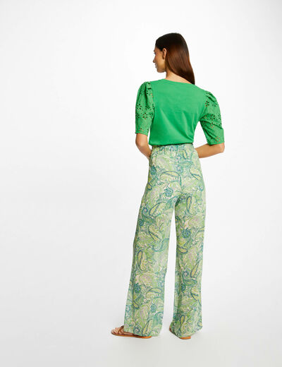 T-shirt à manches courtes vert femme