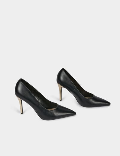 Escarpins à talon similicuir noir femme