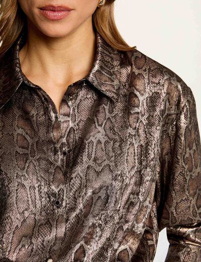 chemise satinee python multicolore femme meerkleurig vrouw