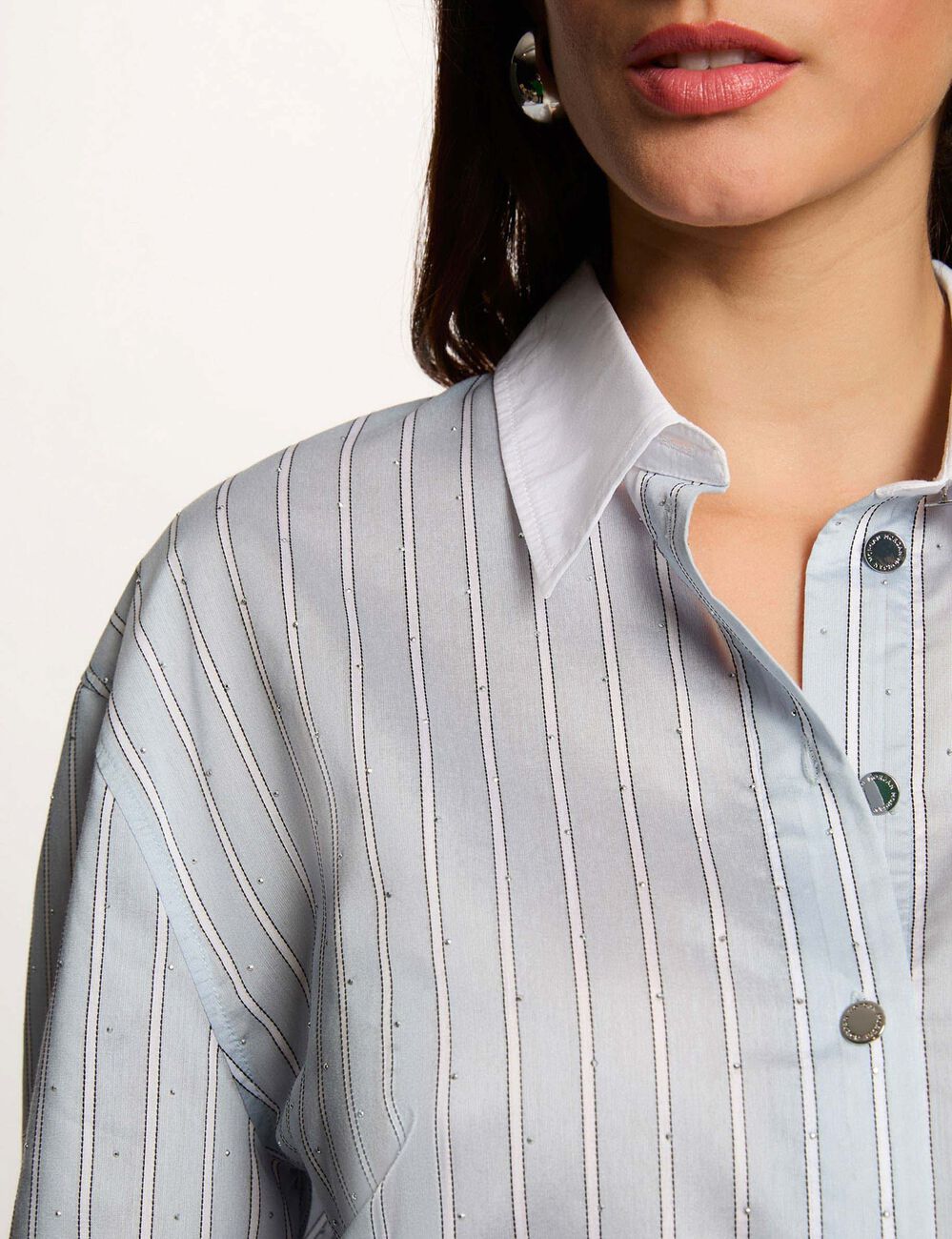 Oversized gestreept overhemd meerkleurig vrouw