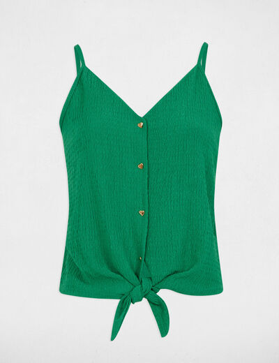 Tanktop met fijne bandjes groen vrouw