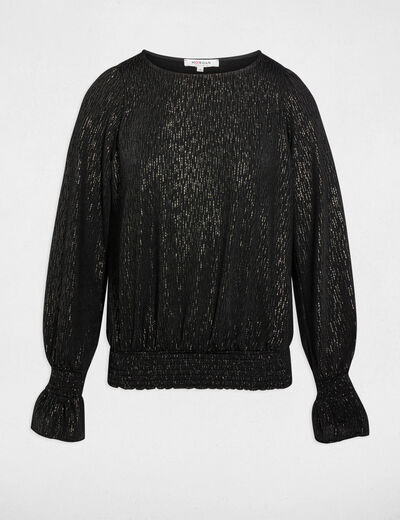 T-shirt met lange mouwen zwart vrouw