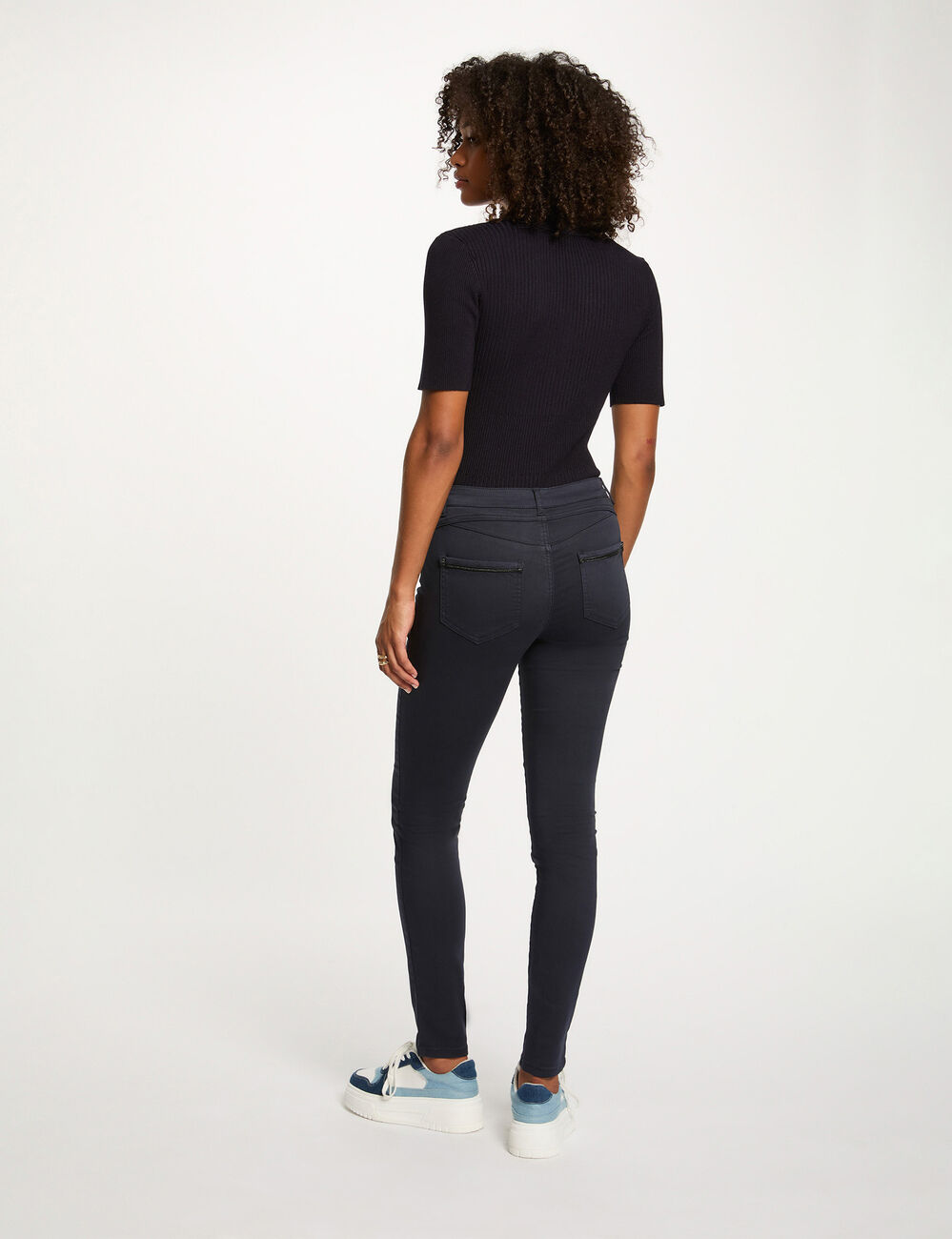 Polo kraag trui marineblauw vrouw
