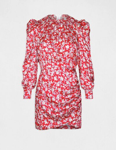 Robe cintrée drapée imprimé floral multico femme