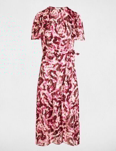 Robe midi portefeuille multicolore femme