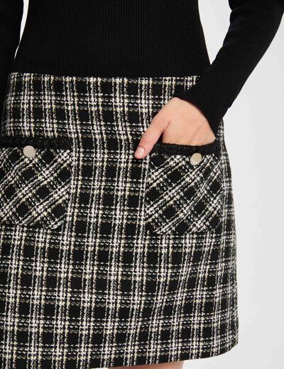 Robe courte ajustée noir femme